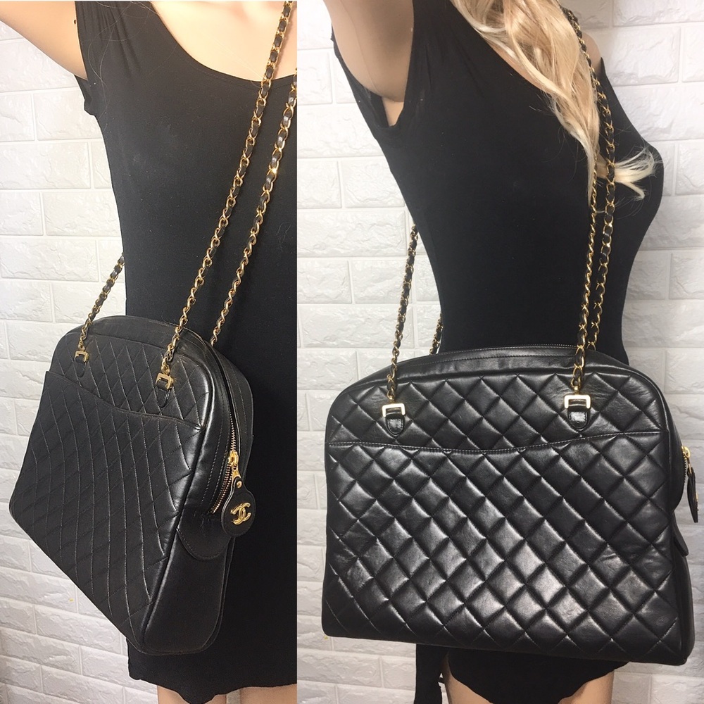 ✨LARGE ✨ZIPPERED QUILTED CHANEL TOTE